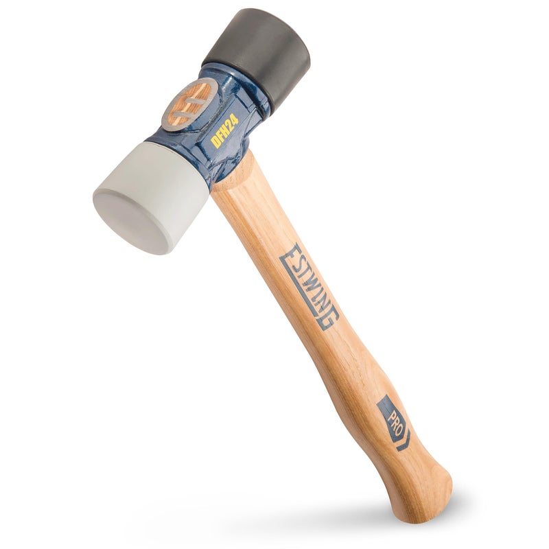 ESTWING Rubber Mallet - 24 oz Double-Face Hammer with Soft/Hard Tips & Hickory Wood Handle - DFH24 - Image 1